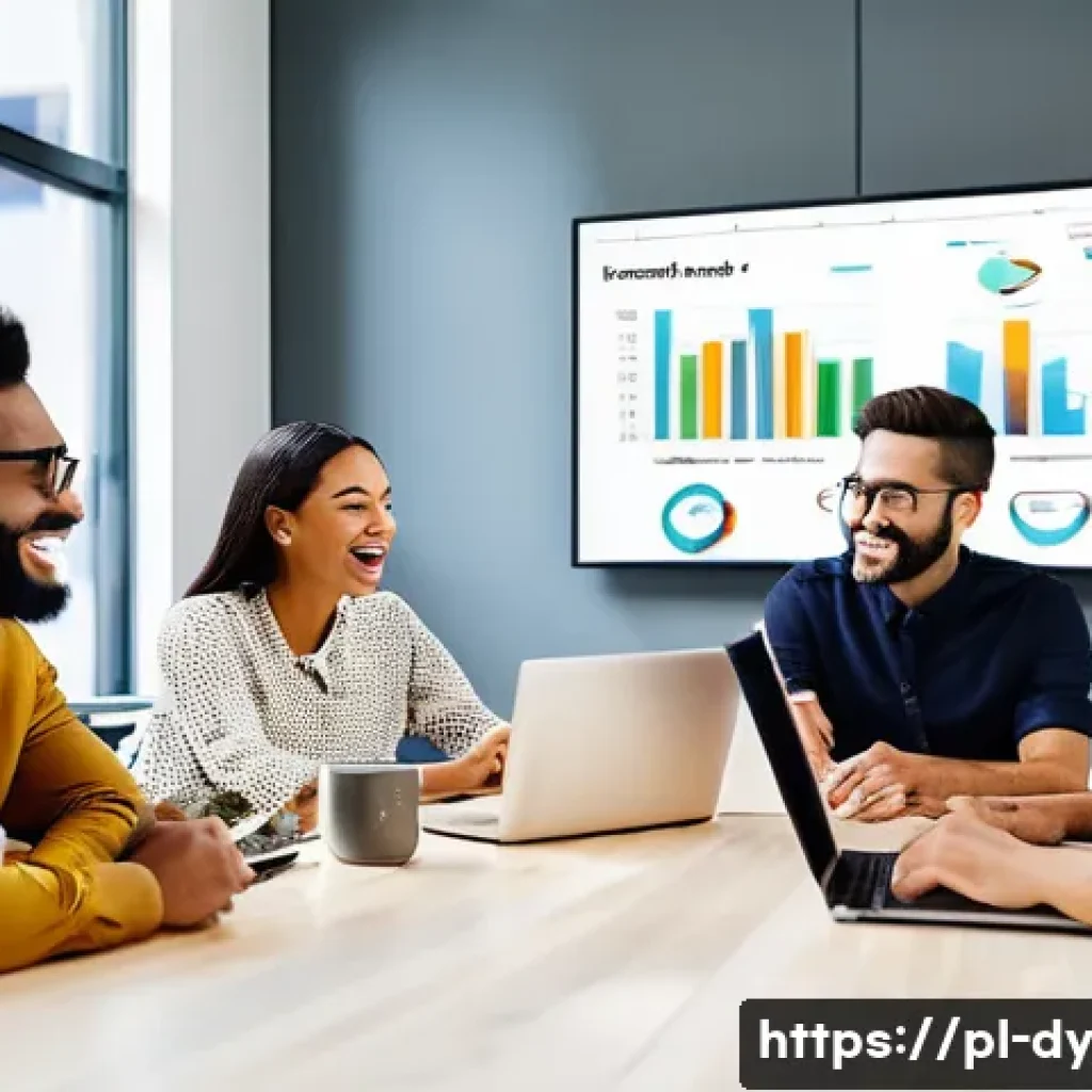 고객 이탈률 감소를 위한 KPI 설정 방법 - **Prompt:** A diverse group of young professionals in a bright, modern co-working space, collaborati...
